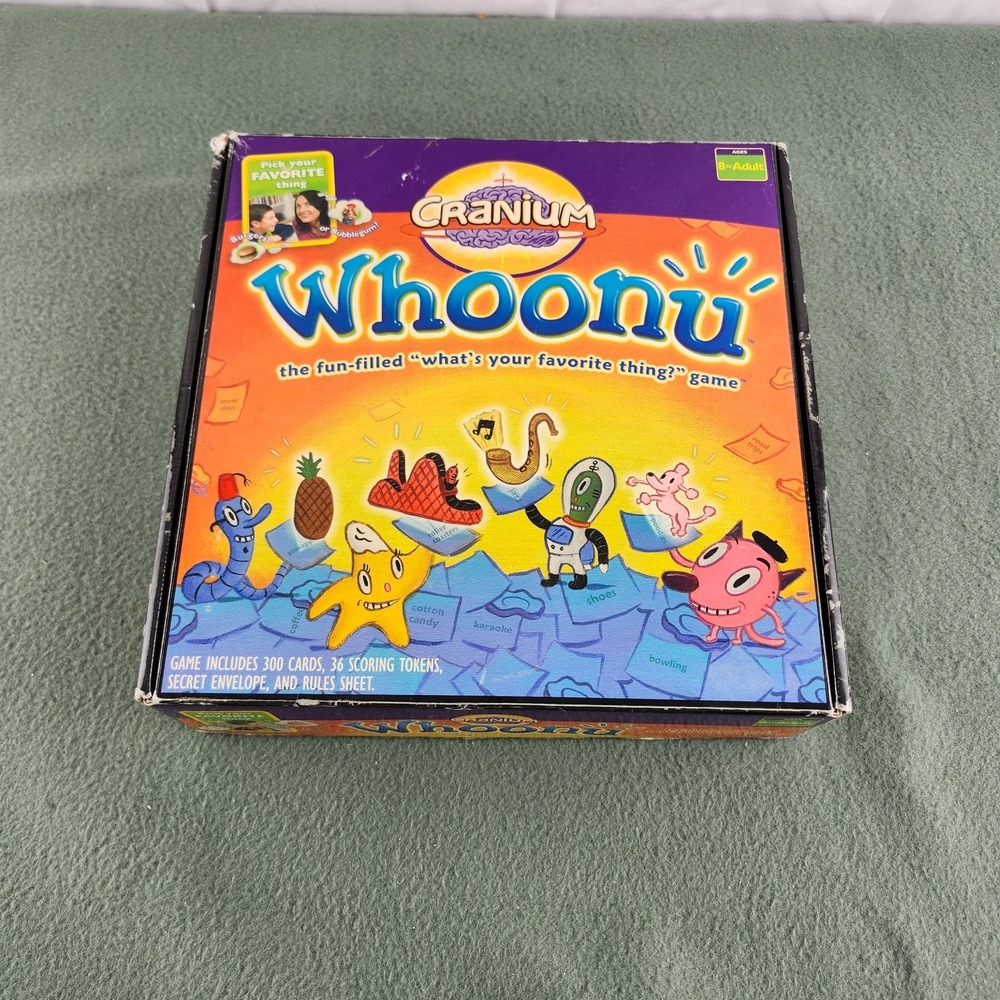 Whoonu Board Game 100% COMPLETE Cranium 2005 Family w/ Box